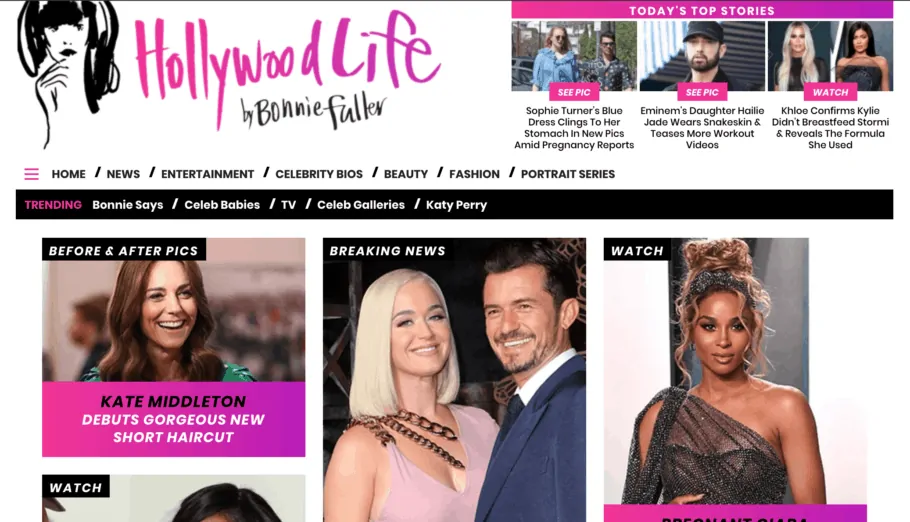 HollywoodLife website - Popular Celebrity Gossip Websites In 2021